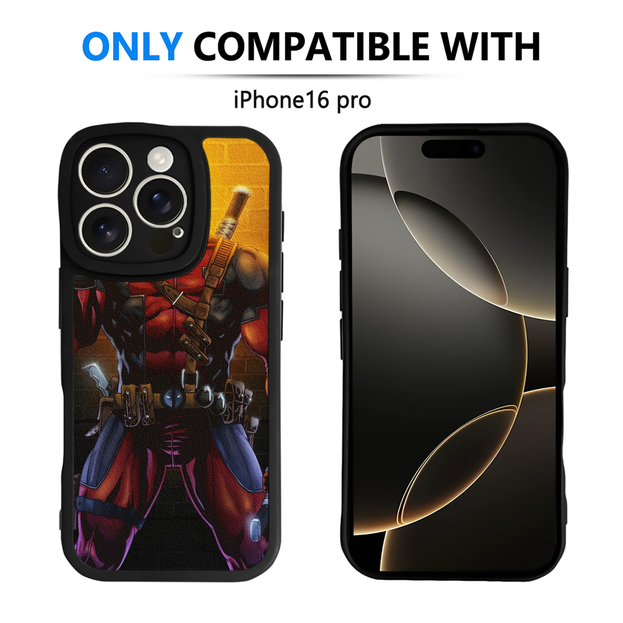 （画像用） Deadpool デッドプール 【iPhone 16シリーズ対応】シリコンスマホケース（レザー調） 材質：シリコン